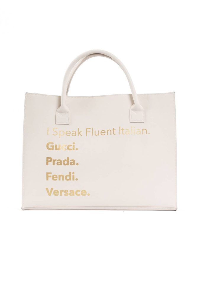I SPEAK Gucci Prada Fendi Versace Vegan Tote 