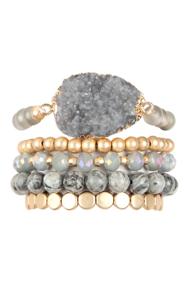 Bracelet | Gray Stone Beaded