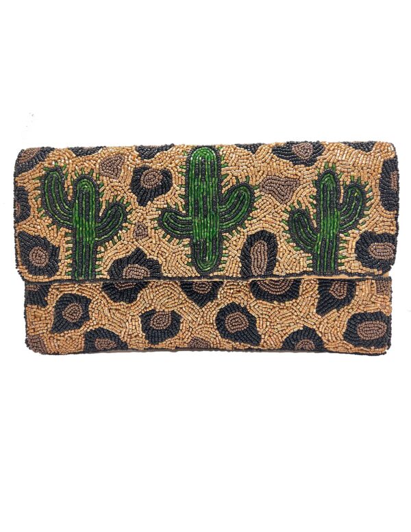 Clutch | Cactus Animal Print Beaded