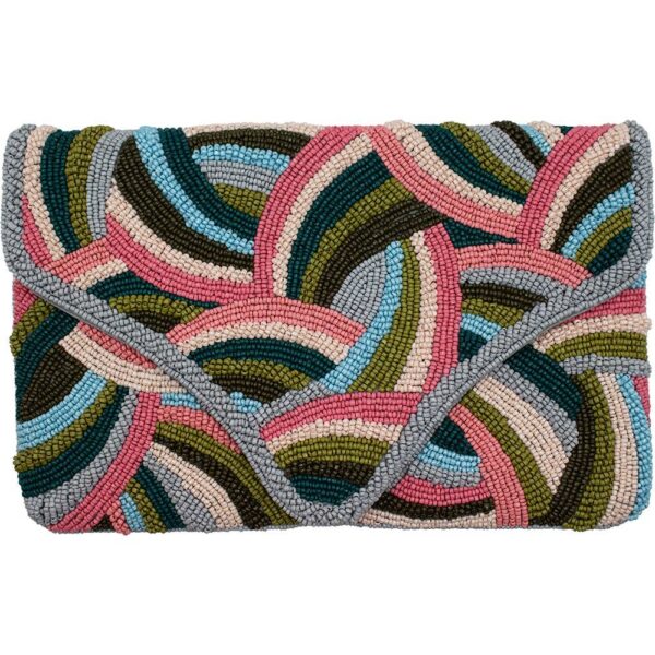 Clutch | Multi-Color Wave Abstract Beaded