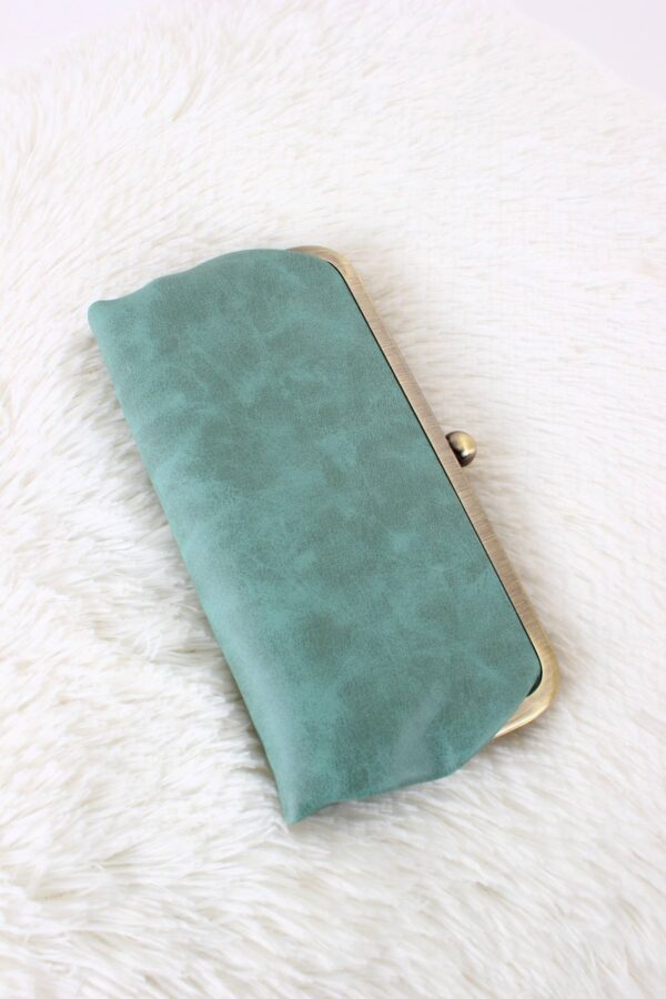 Clutch | Karen Kiss Lock Clutch Bag: Turquoise