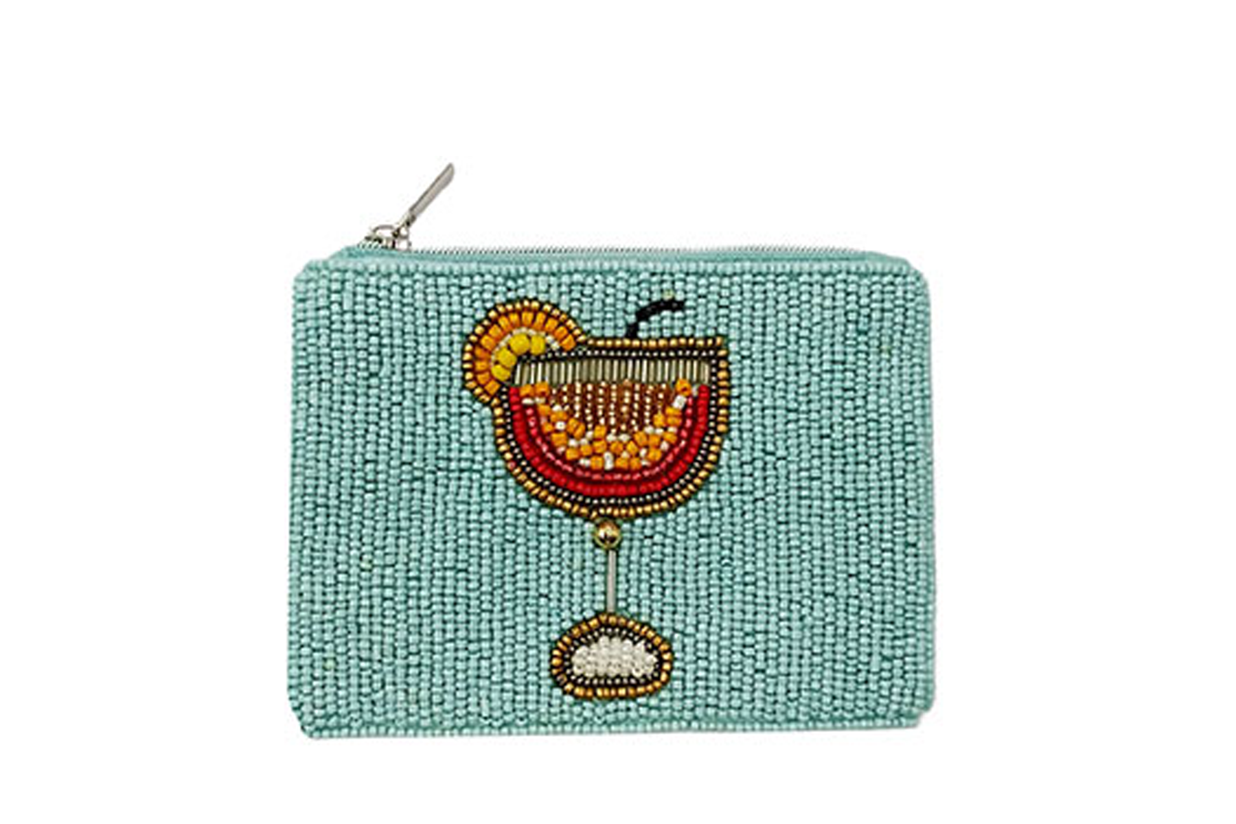 Mini | Cocktails Themed Fully Beaded Coin Purse