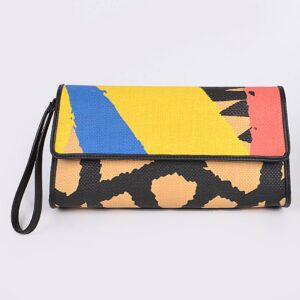 Clutch | Animal Print Clutch With Color Palette: Multicolor