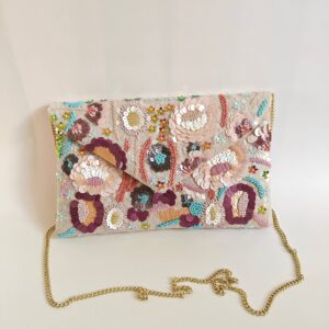 Clutch | Handmade Floral Beaded Clutch Purse Crossbody Summer