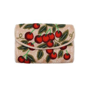 Clutch | Cherry Double Sided Beaded Clutch