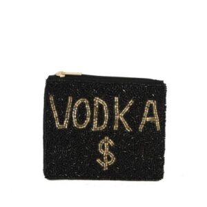 Mini | Ladies Fully Beaded Black VODKA Theme Coin Purse