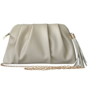 Clutch | Pu Leather Clutch Purse For Women Formal,Clutch For Wedding: Beige